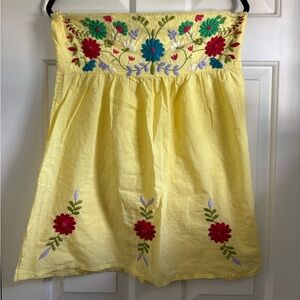 Raviya Sunny Yellow Floral Embroidered swimsuit cover
